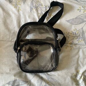 Clear Mini Backpack with Black Trim